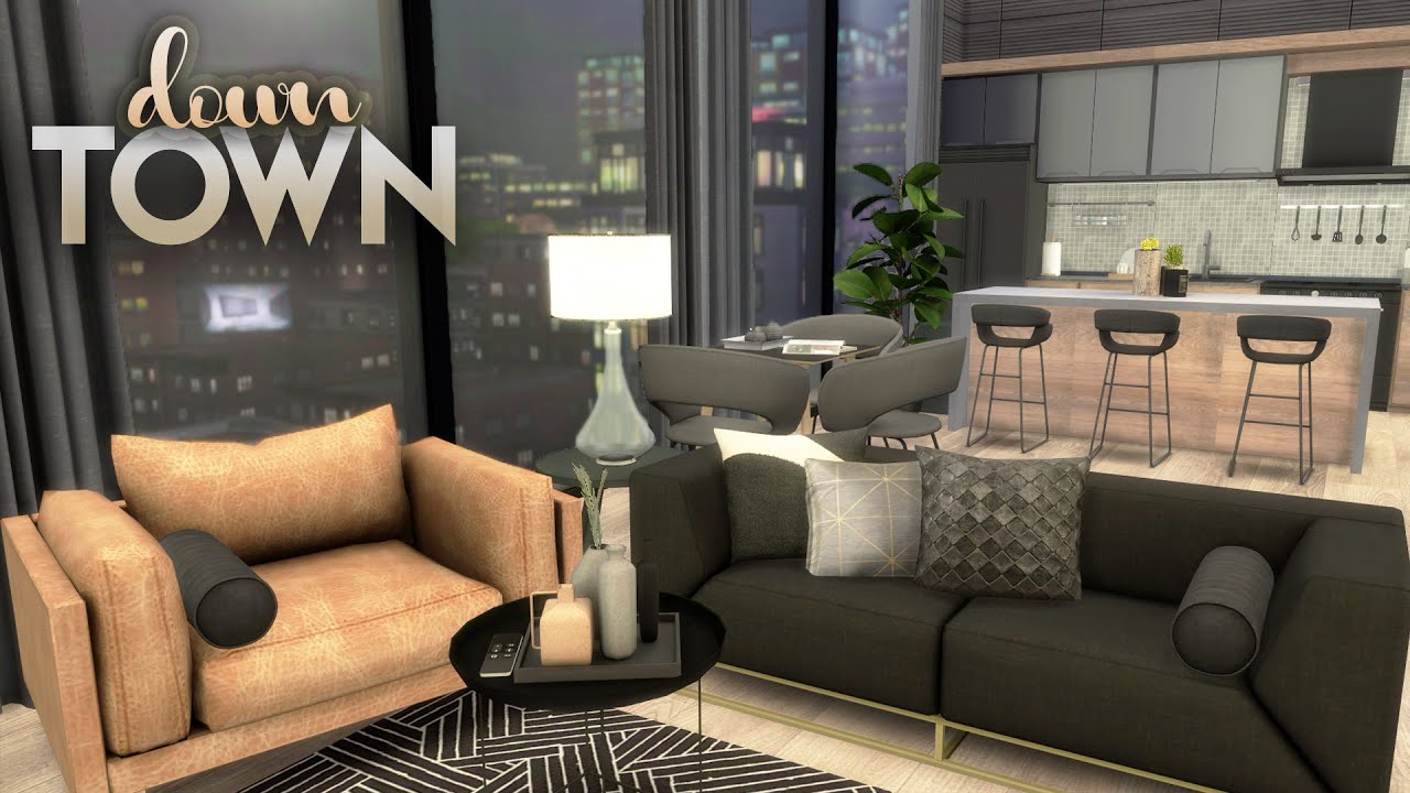 DOWNTOWN APARTMENT + CC LIST | The Sims 4 | CC Speed Build
