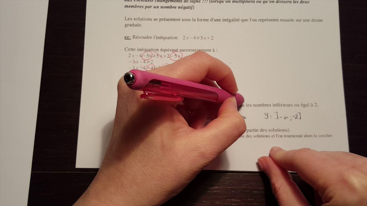 3ème -  Cours INEQUATIONS  (partie 2)