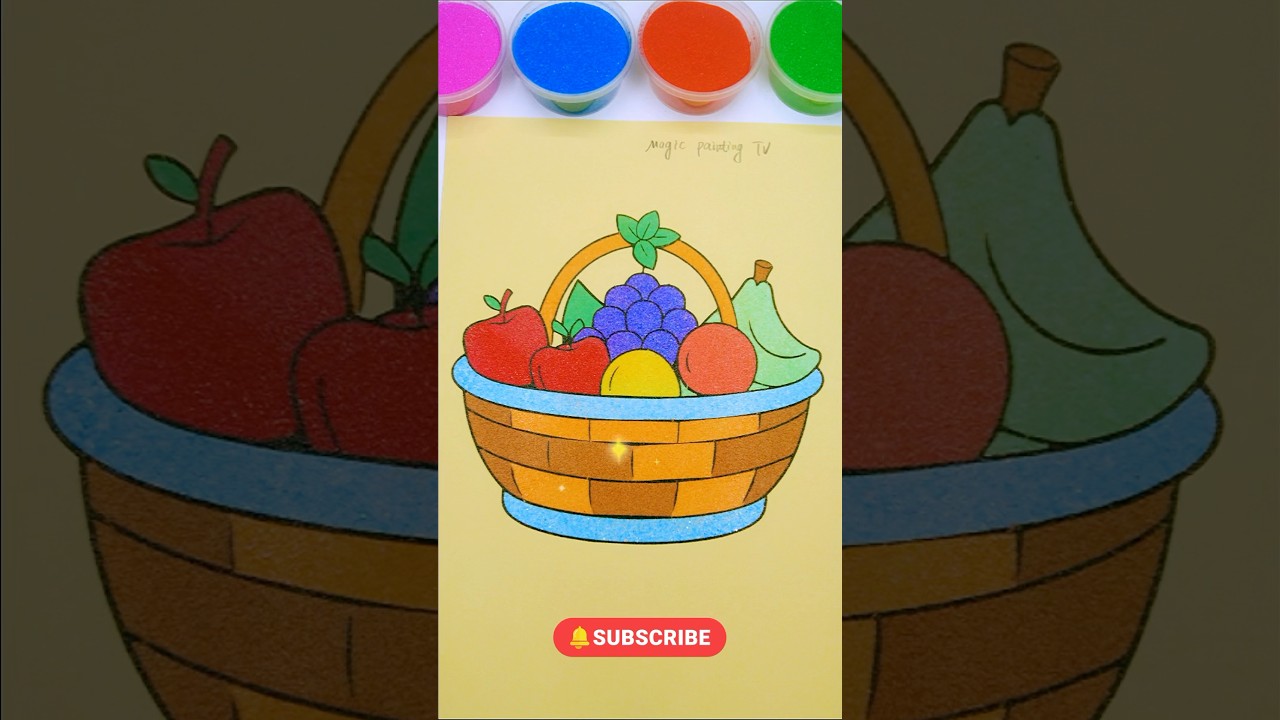 Fruit Basket Sand Painting🍎🍇🍌