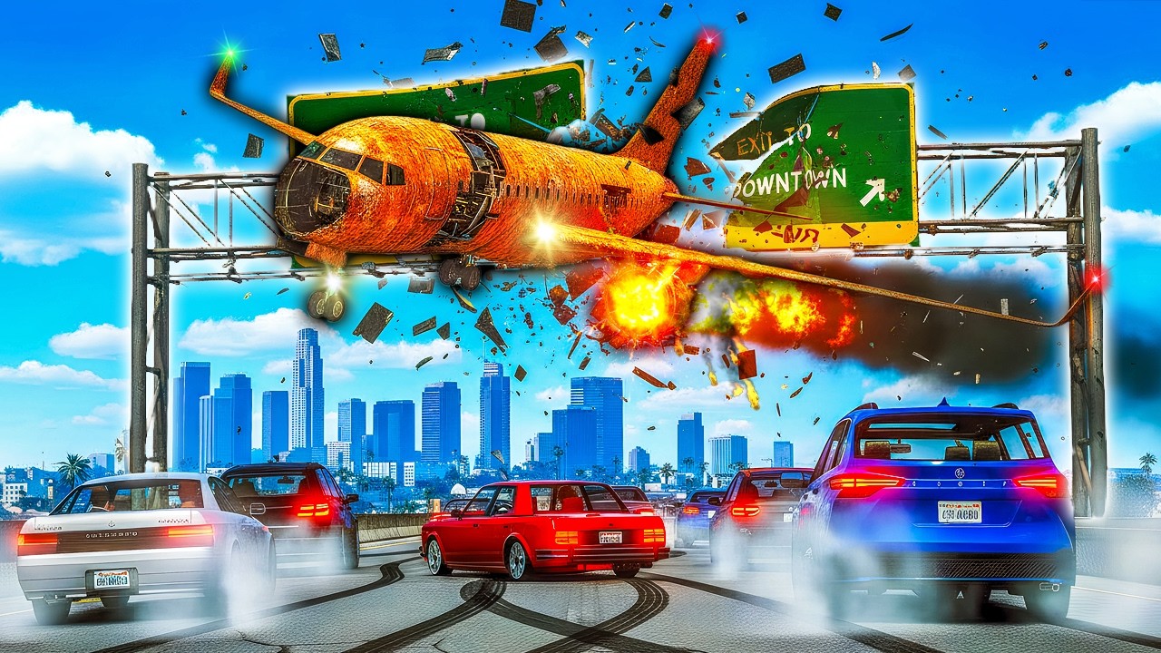 Landing ABANDONED Airplane on a Highway in GTA 5!