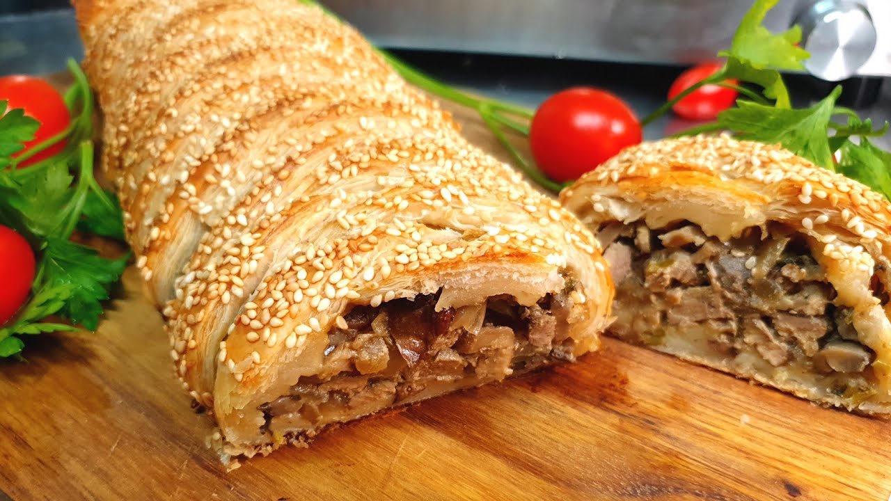 מאפה חגיגי עם פטריות וכבד עוף Puff pastry with mushrooms and chicken liver מטבח בקלי קלות ליהי קרויץ