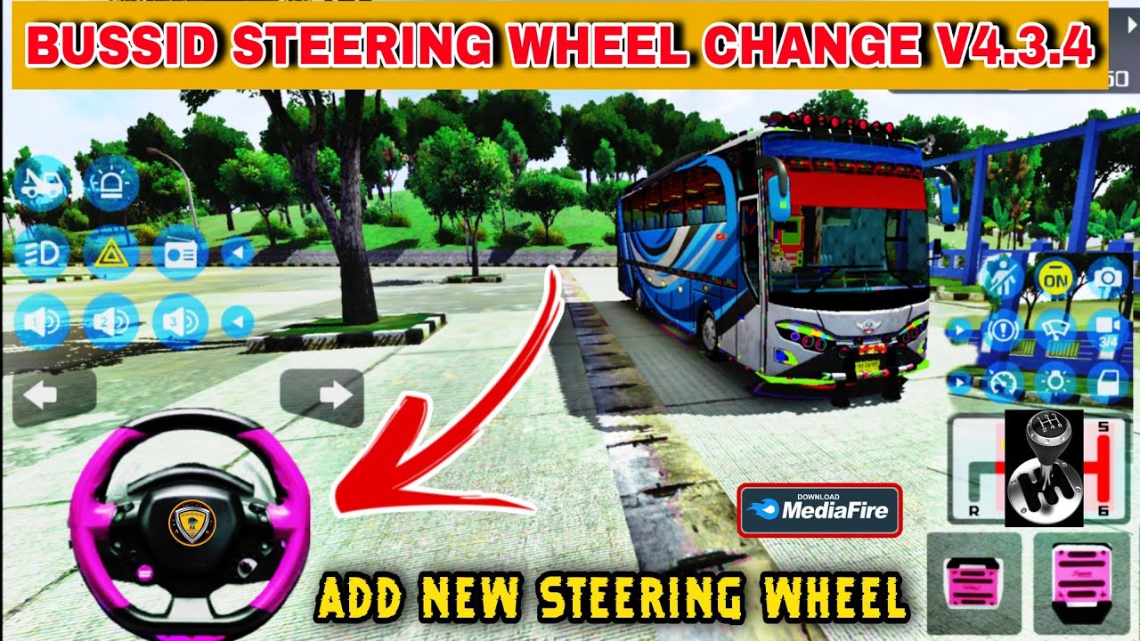 How to Add Steering wheel in Bus simulator Indonesia) Bussid Steering wheel mod v4.3.4