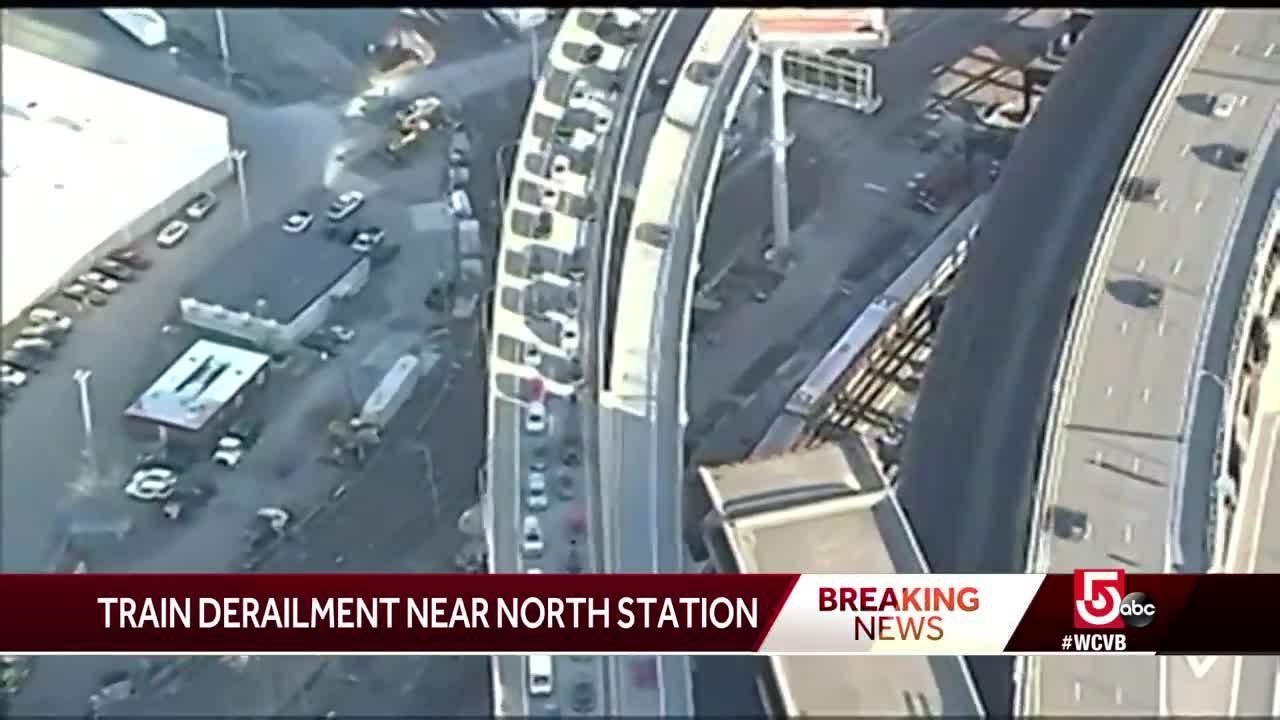 Commuter rail train derails in Boston