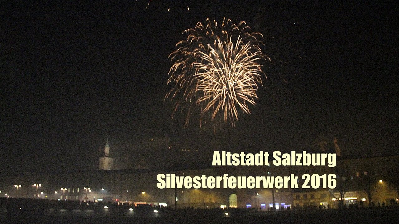 Altstadt Salzburg: Silvesterfeuerwerk 2016 - Neujahr 2017