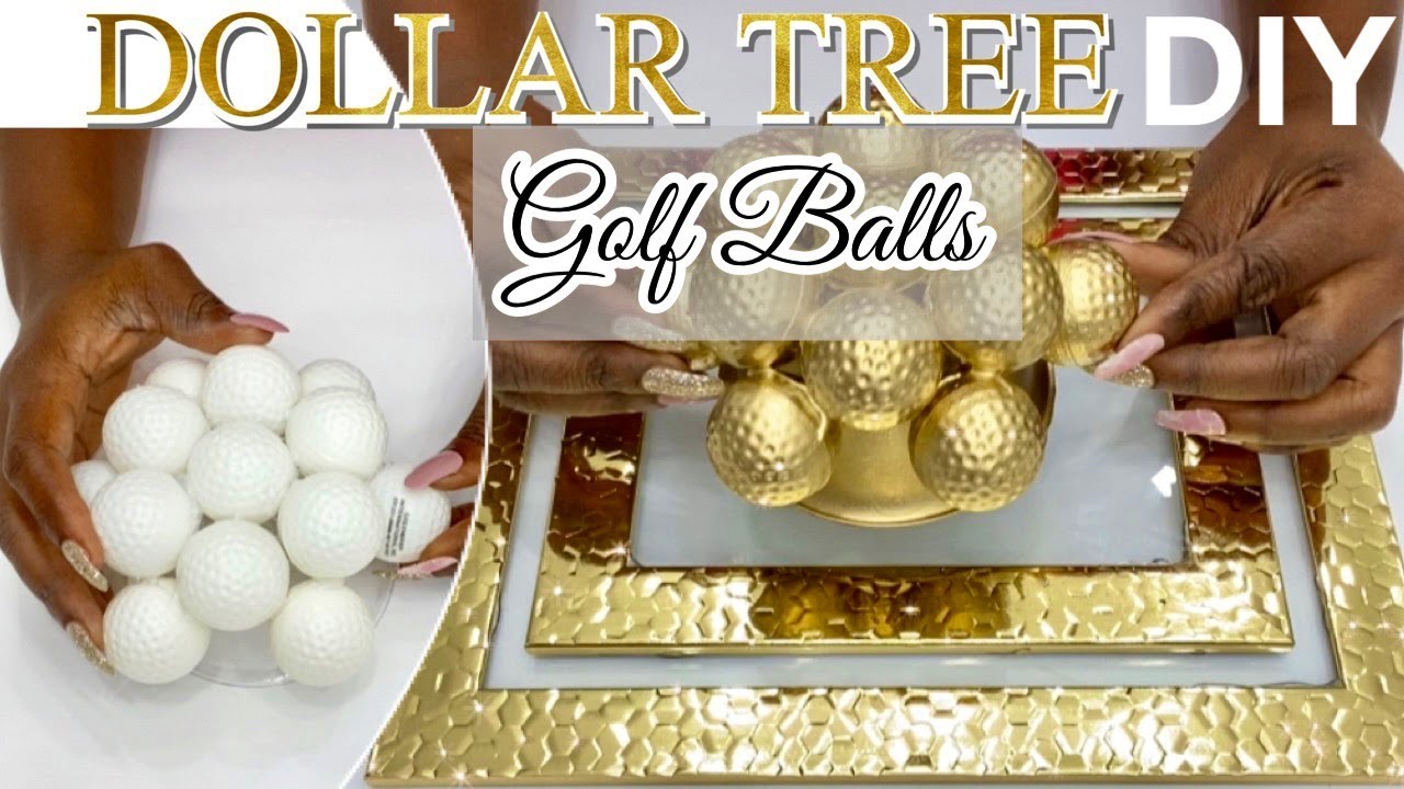 TRANSFORM DOLLAR TREE Golf Balls Into A WALL ART| DIY DOLLAR TREE Mirror Wall Art