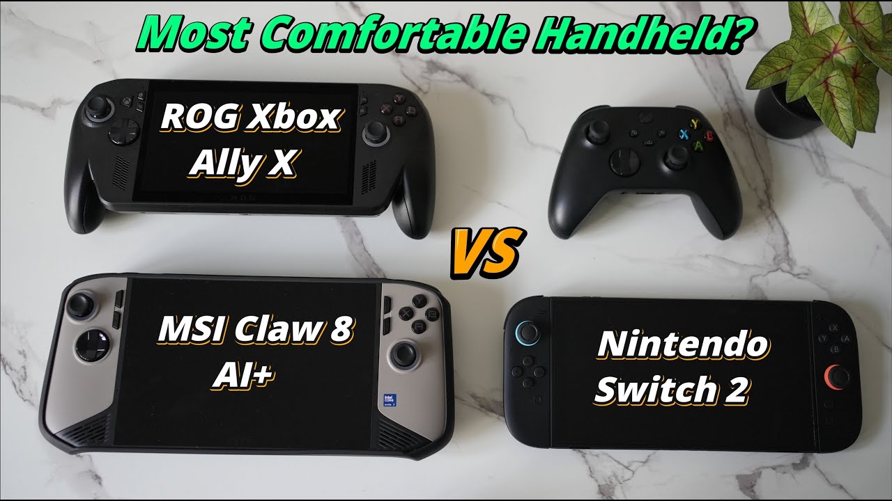 Xbox ROG Ally X vs MSI Claw 8 vs Switch 2 vs &ndash; The REAL Comfort Test (Weight, Grip, Joysticks)