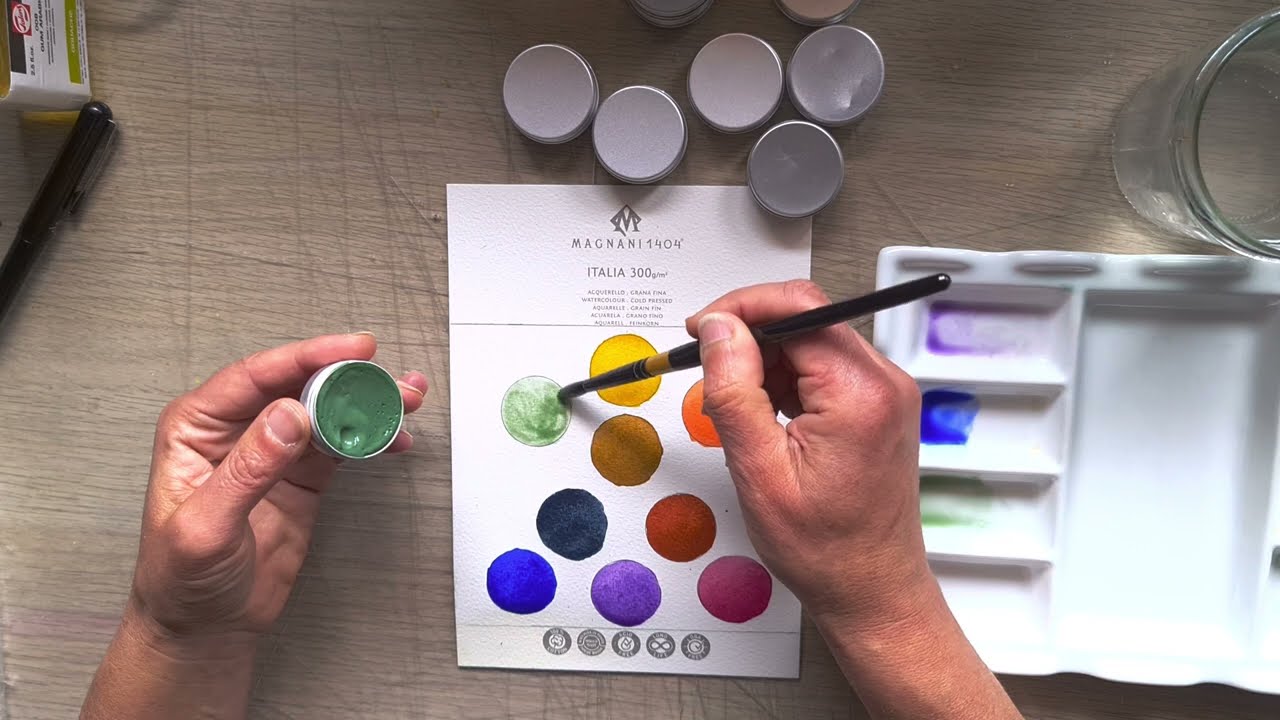 Partage d'expérience avec des aquarelles artisanales de la coopérative des couleurs en Roussillon