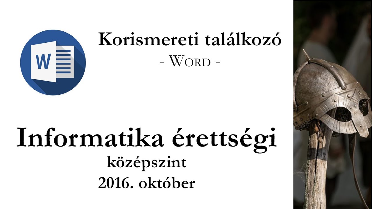 Korismereti találkozó - 2016. október középszintű informatika érettségi: szövegszerkesztés