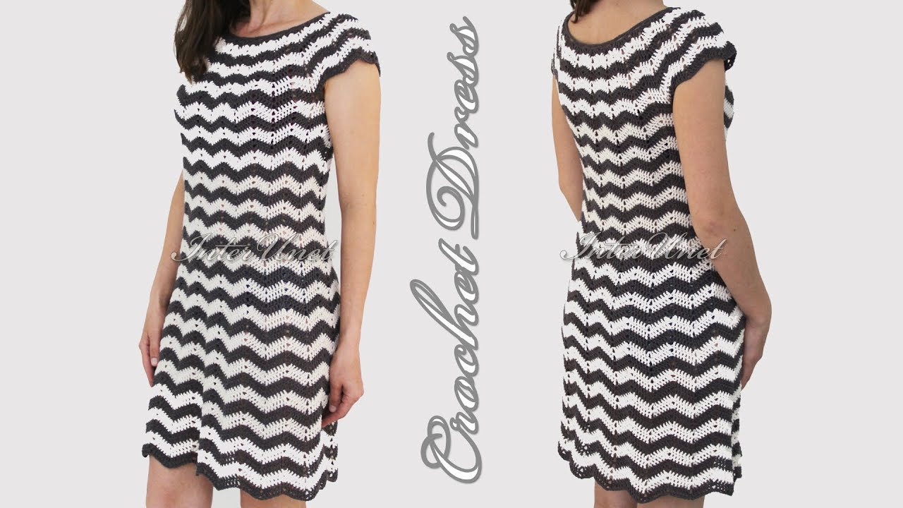 DIY dress - black/white stripes dress crochet pattern