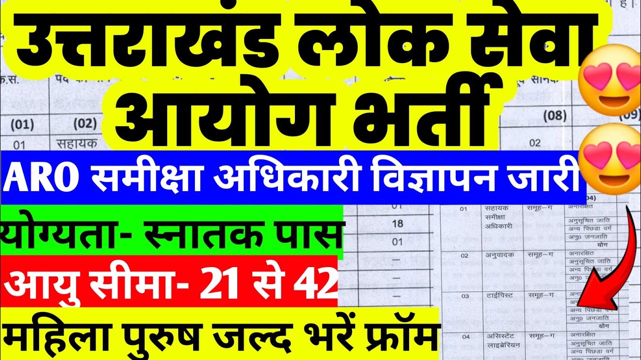 Ukpsc New Vacancy 2026 || ARO भर्ती विज्ञापन जारी सभी लोग भरे फ्रॉम| Uttrakhand New Vacancy 2026 | 