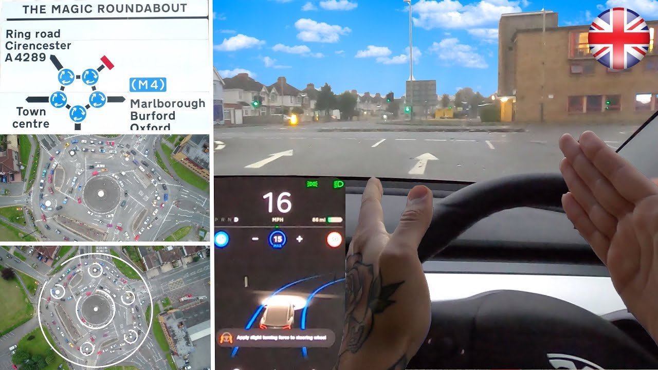 Tesla Autopilot vs  Magic Roundabout