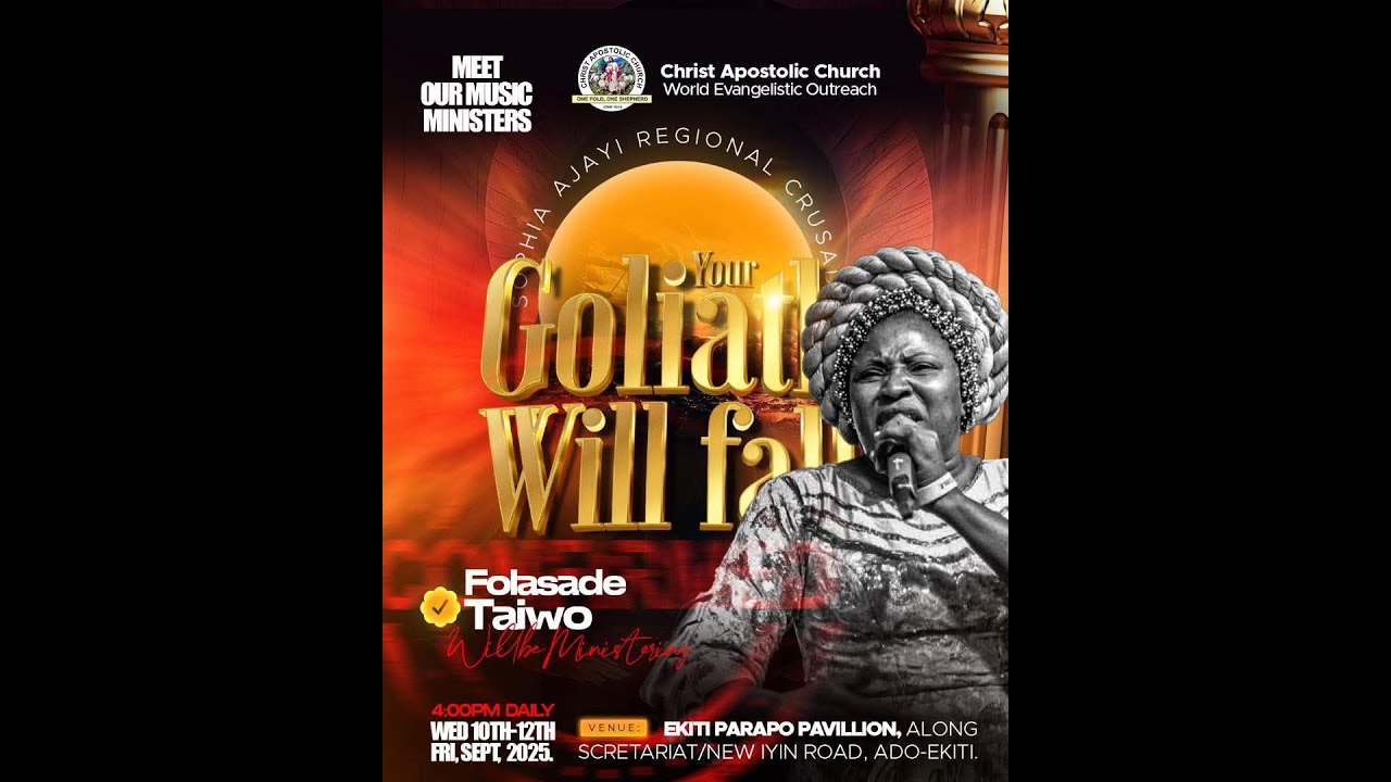 FOLASHADE TAIWO POWERFUL MINISTRATION PHASE 1 @ C.A.C WORD EVANGELISTIC OUTREACH.
