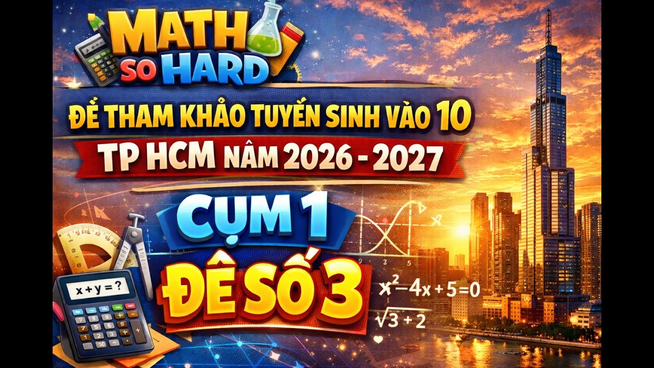 TOÁN TUYỂN SINH 10 CHƯƠNG TRÌNH MỚI NĂM 2026 2027 CHO 2K11 ĐỀ 3 CỤM 1
