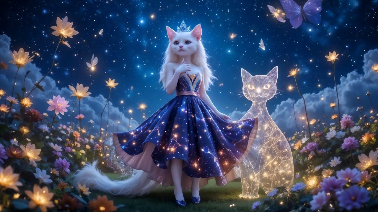 Mimi the Magical Cat Visits the Starlight World| Stars, Moon Path| Magical Mirror Fantasy Episode