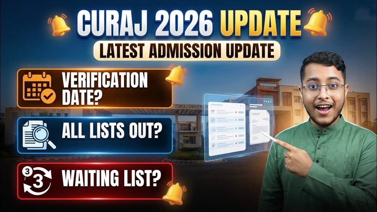 Central University of Rajasthan (CURAJ) Admission 2026 Update| Verification Date & Waiting List