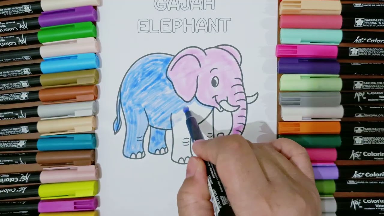 LET'S COLORING PURPLE ELEPHANT | PAINTING ANIMAL #satisfying #forkids #fun 