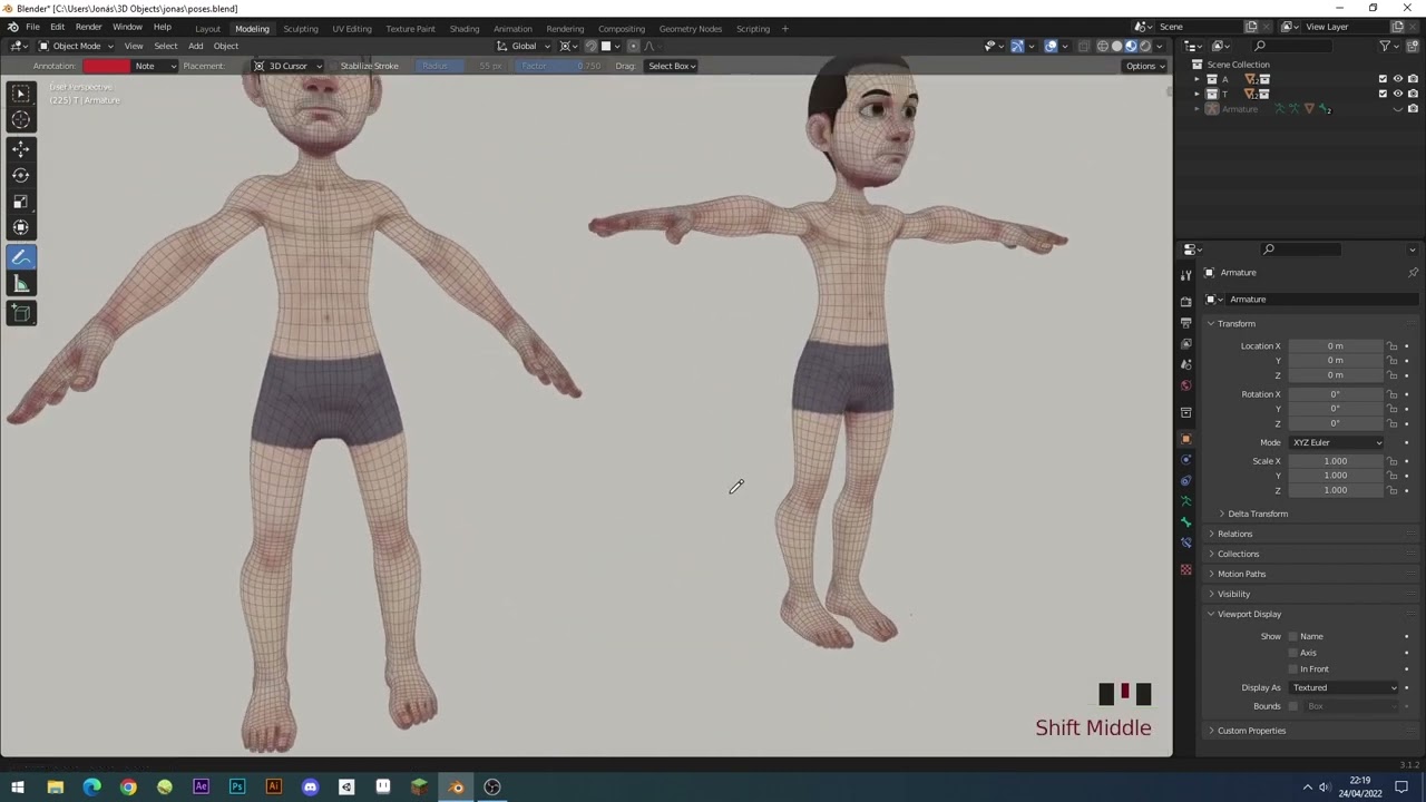 Rigging con Blender: Consideraciones previas