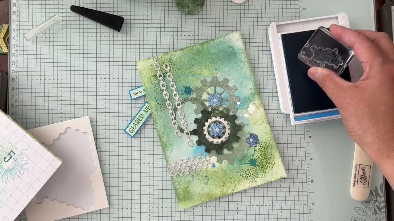Gears & Textures – Art Journalling Page (Stampin’ Up!) | Creative Play & Mixed Media Style