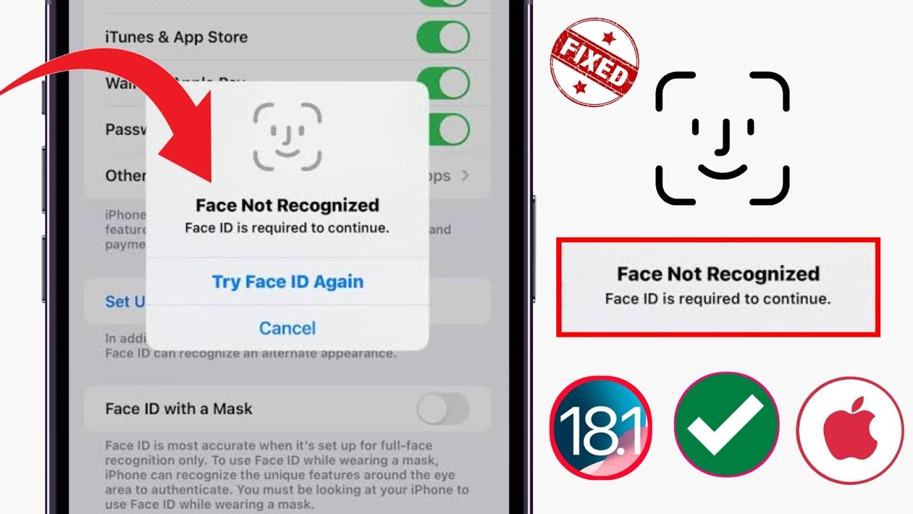 C&oacute;mo solucionar el problema de Face ID que no funciona en iPhone (iOS 18.1)