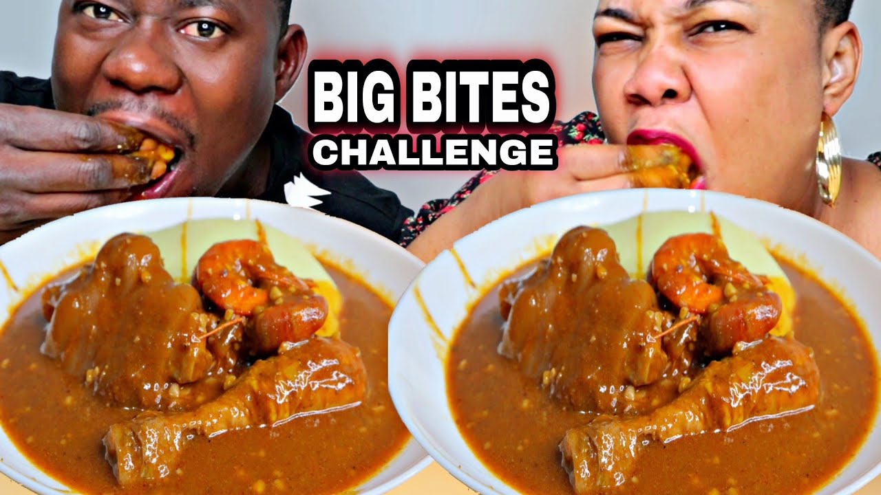 BIG BITES MUKBANG CHALLENGE | FUFU с супом OGBONO MUKBANG | АФРИКАНСКАЯ ЕДА MUKBANG
