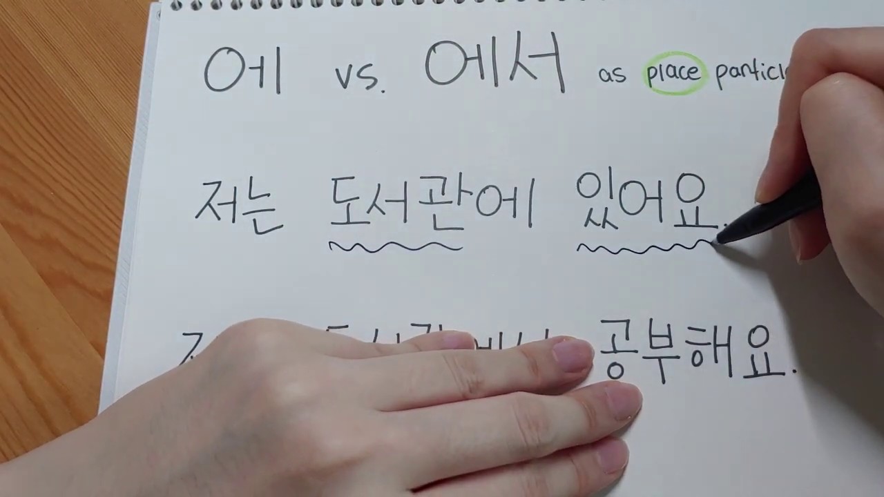 에 vs. 에서 (time & place particle)