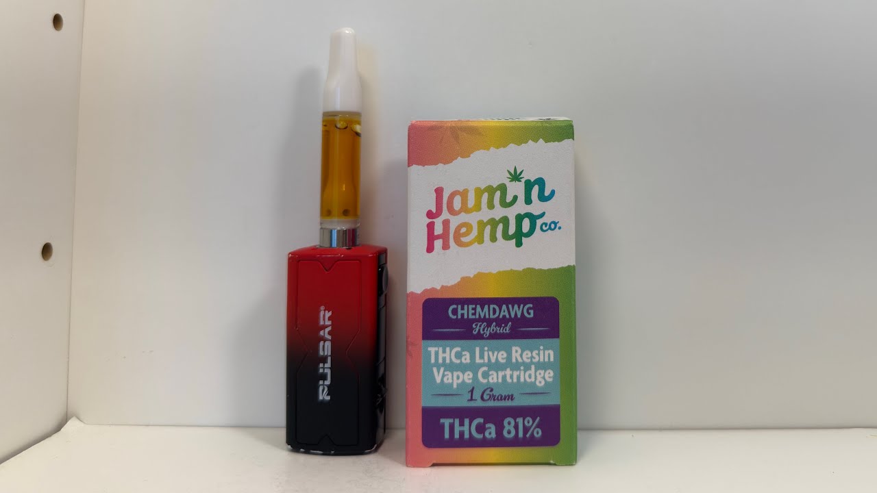 Jam N Hemp Co THCA Live Resin High Potency Cart ChemDawg Hybrid Yeat Style