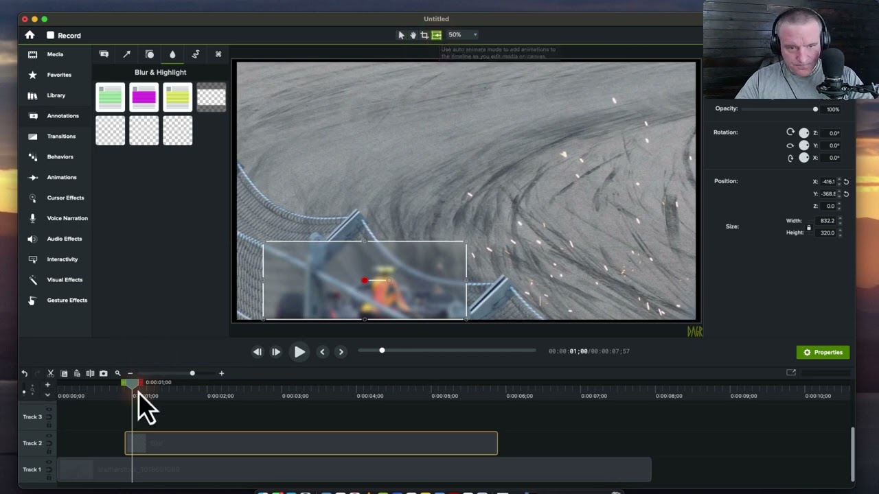 Blur a Moving Object in Camtasia for Mac