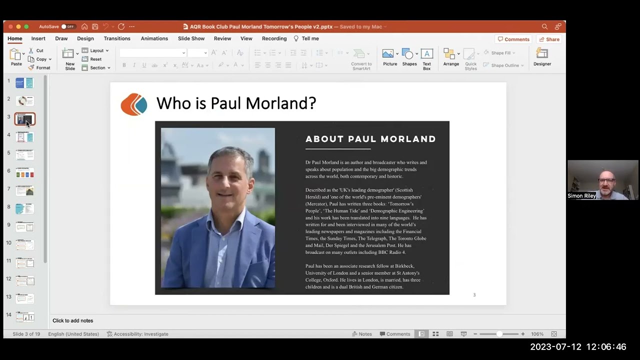 AQR Book Club: Tomorrow&rsquo;s People - The Future of Humanity in 10 Numbers by Paul Morland.