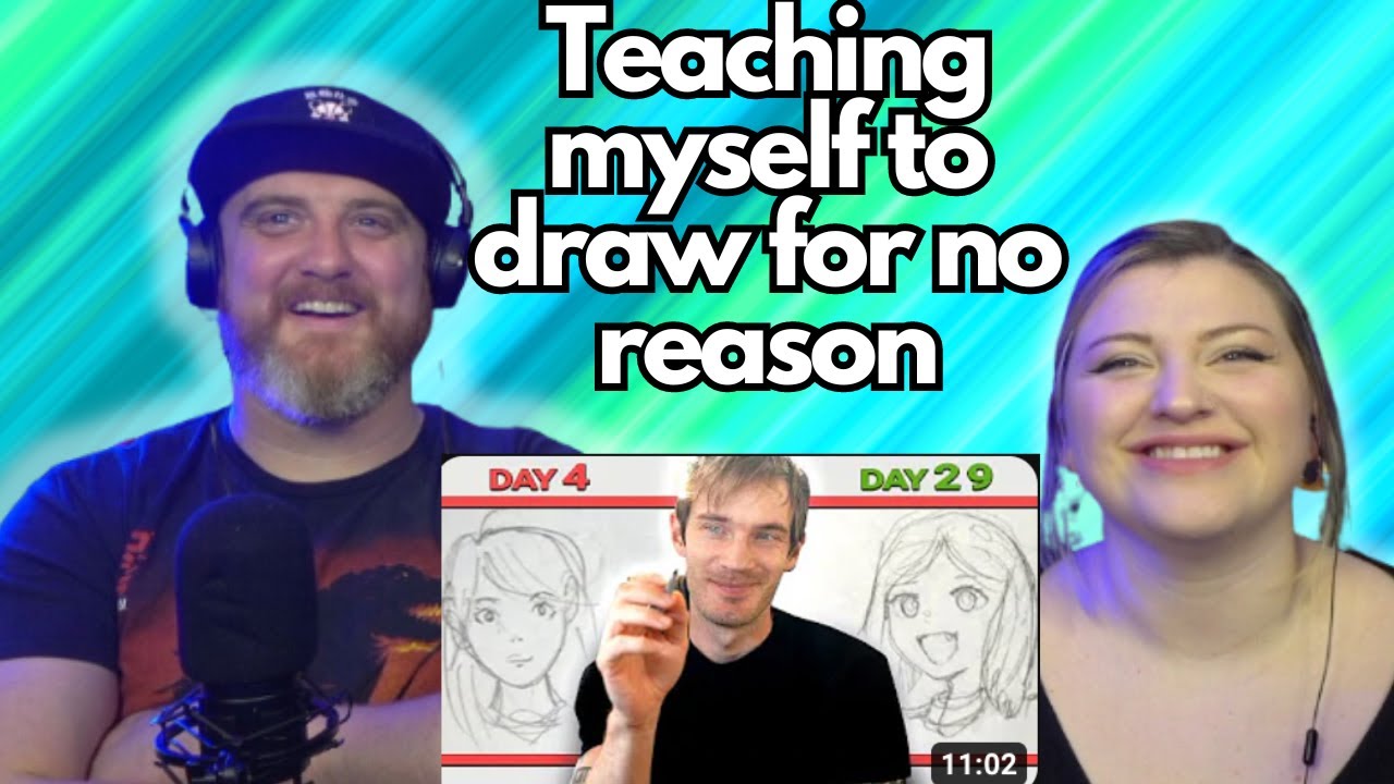 Teaching myself to draw for no reason @PewDiePie | HatGuy & @gnarlynikki React