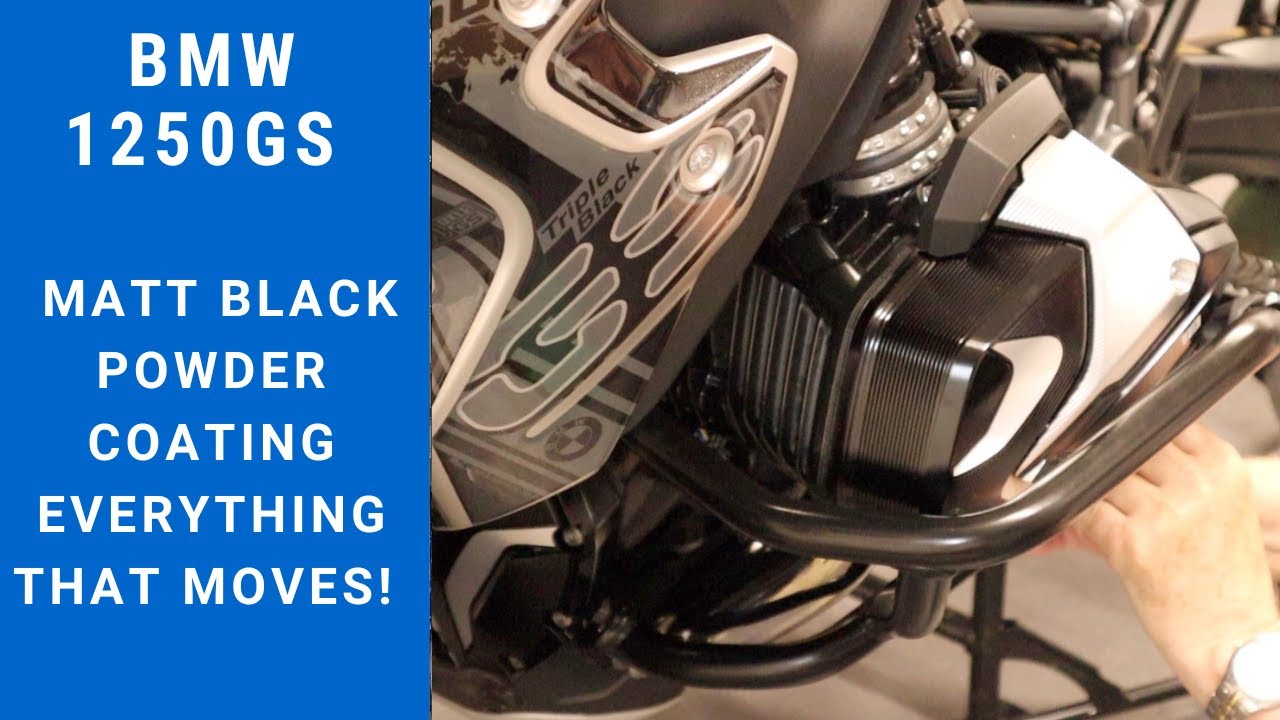 Powder coating the many silver parts on the 1250GS