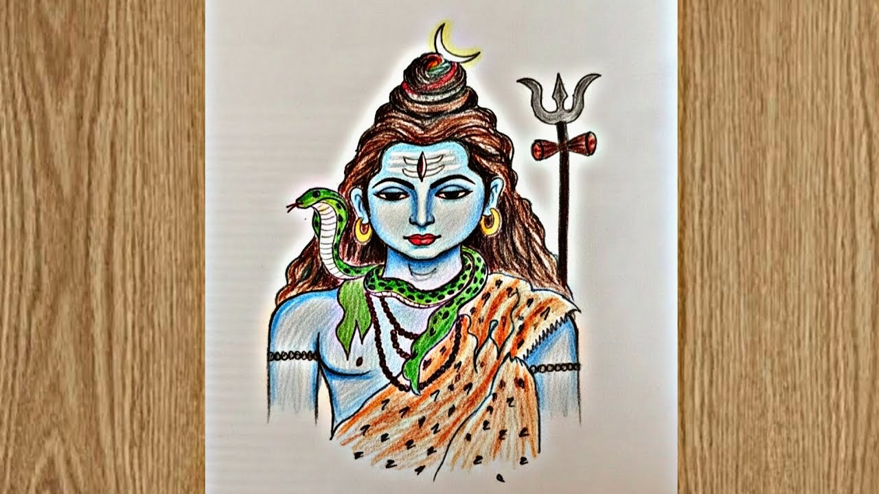 How to draw and color Lord Shiva easily | Mahadev Drawing Step by Step #shorts