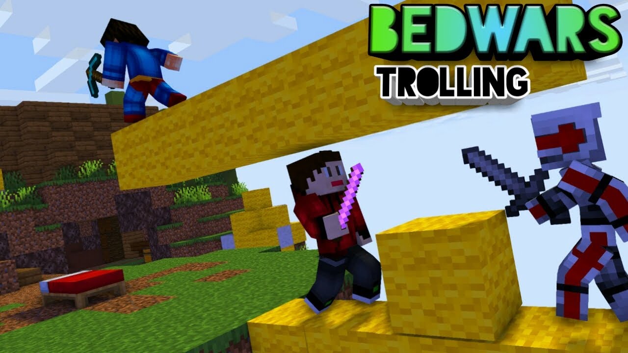 BedWars Trolling Is Back !!! 😂😂 Knockback Stick Is Op Minecraft PE In Hindi | Nether Games|McpeHindi