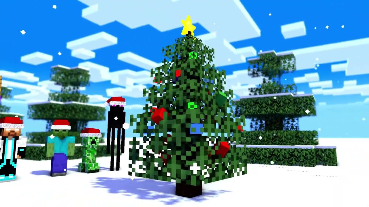 Monster school: Christmas Tree Decorating - Minecraft Animation