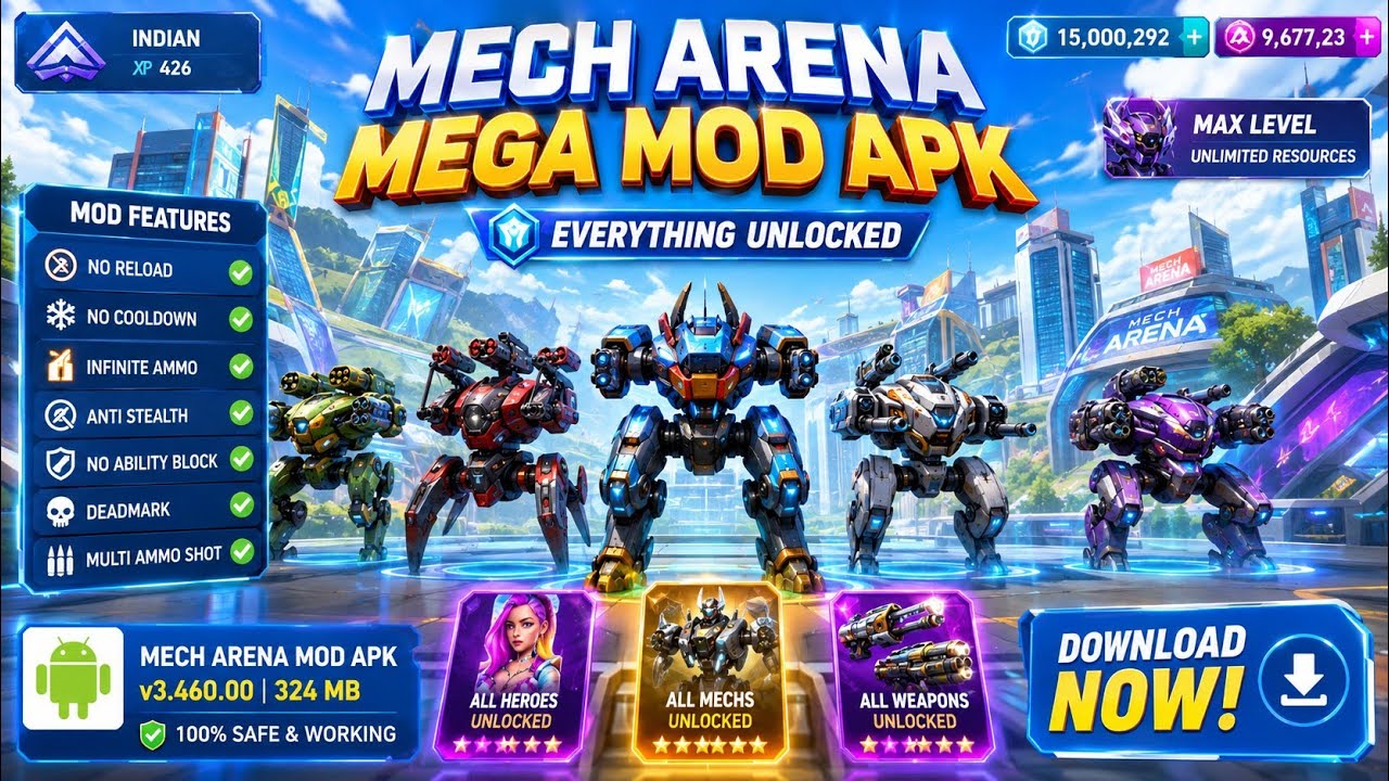 Mech Arena Mod APK 2024: Unlimited Ammo & Speed\! 🚀 (No Crash & Anti-Ban Guide)