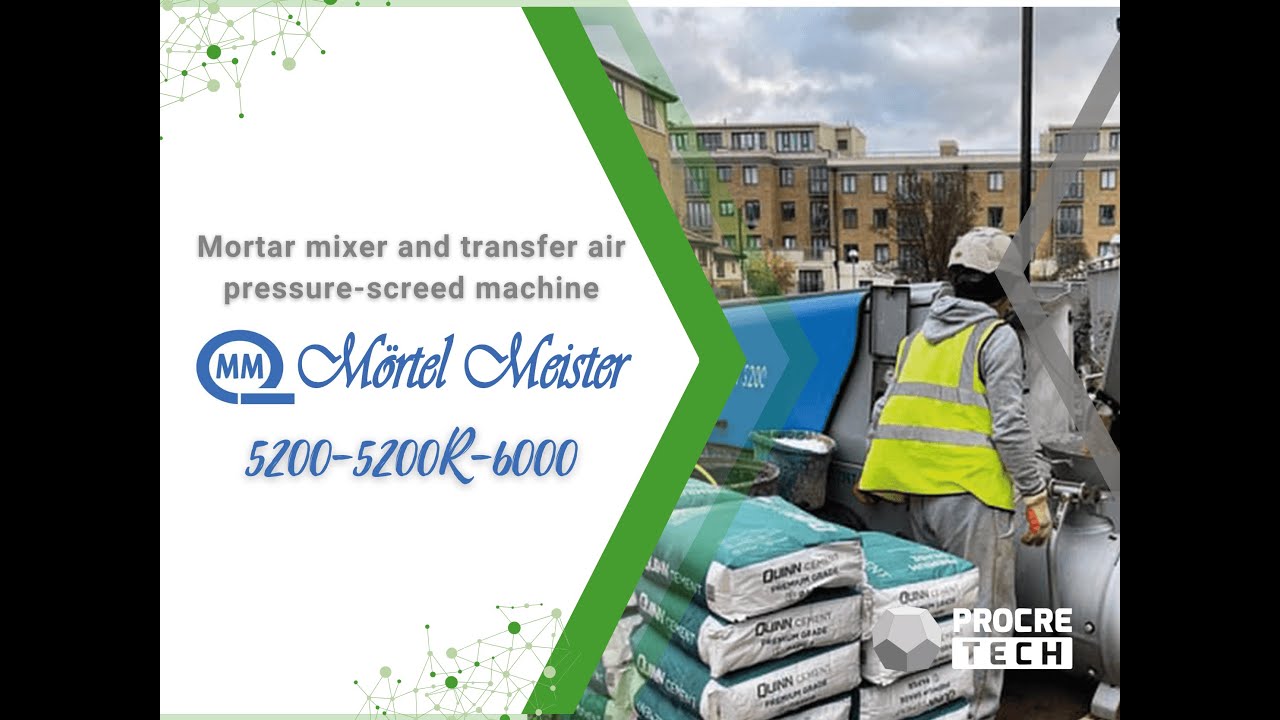 Mortel meister 5200/5200R/6000 Mortar mixer and transfer air pressure-screed machine
