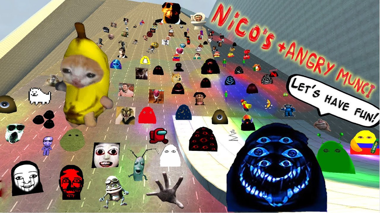Nico's Nextbots Family And Angry Munci Nextbots Chasing me in Garry's Mod