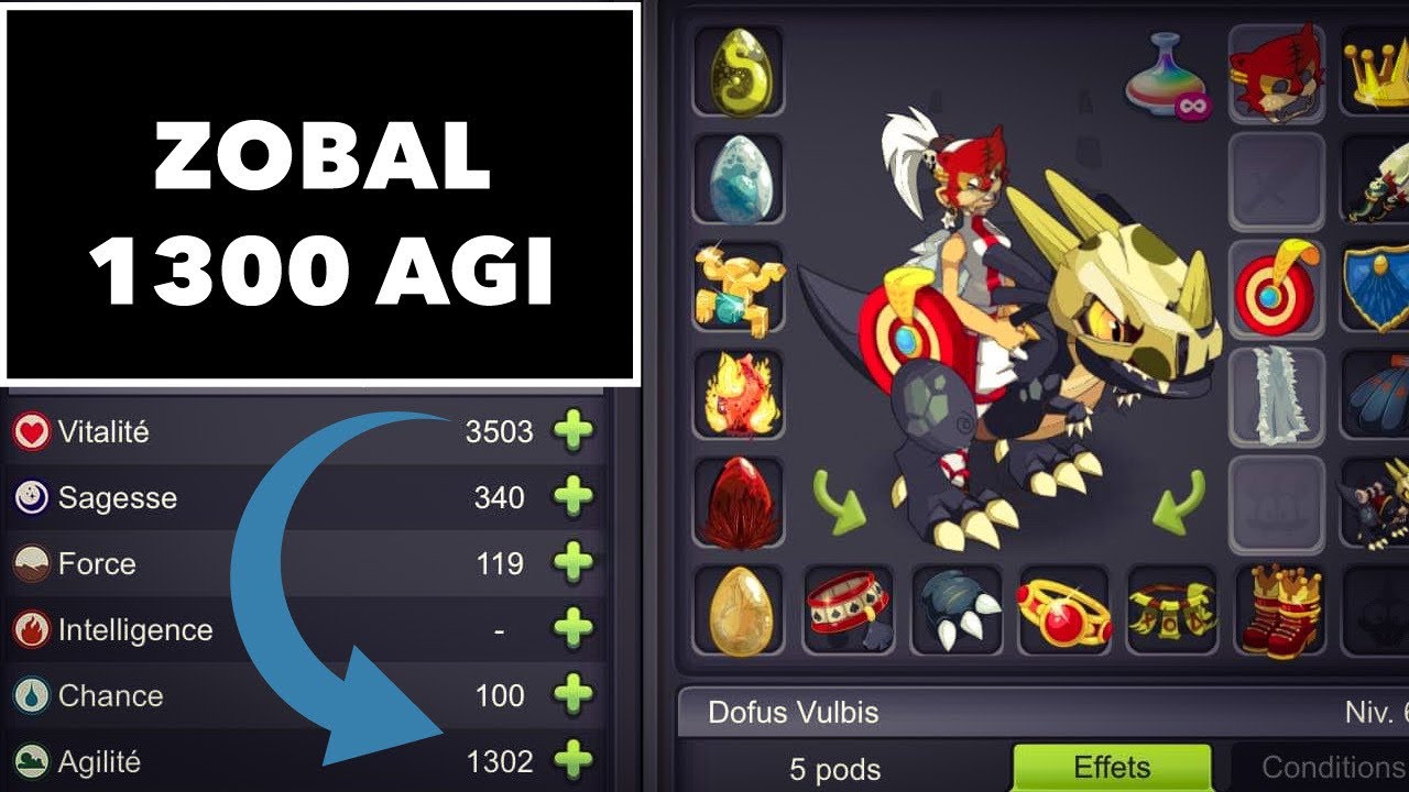 PRÉSENTATION ZOBAL AGI LVL 200: 1300 AGI 12 PA/6 PM EN MODE FULL ROX !(Dofus Touch)