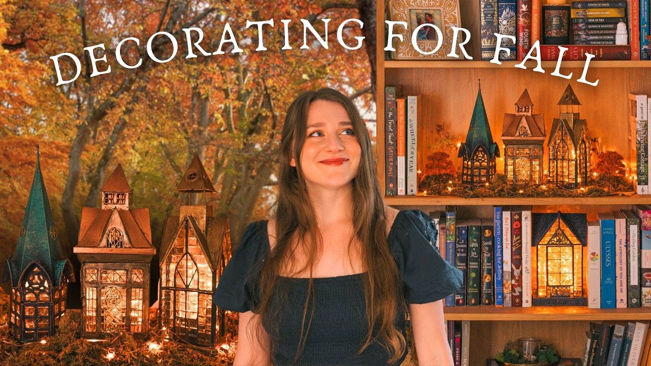Hello, September 🍂 Decorating for Fall, Bookshelf Lantern Village, Cozy Autumn Recipes & DIY Decor