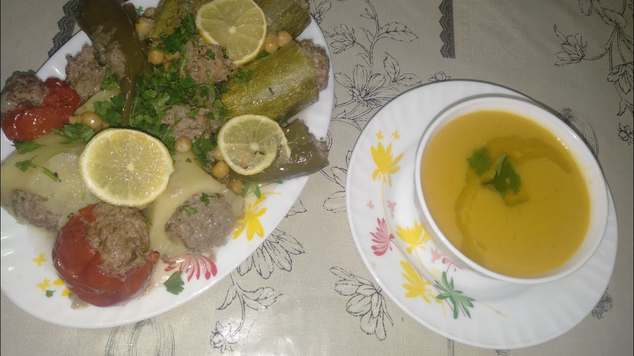 soupe aux ma&iuml;s 😍dolma de l&eacute;gumes sauce blanche 😍&hearts;️