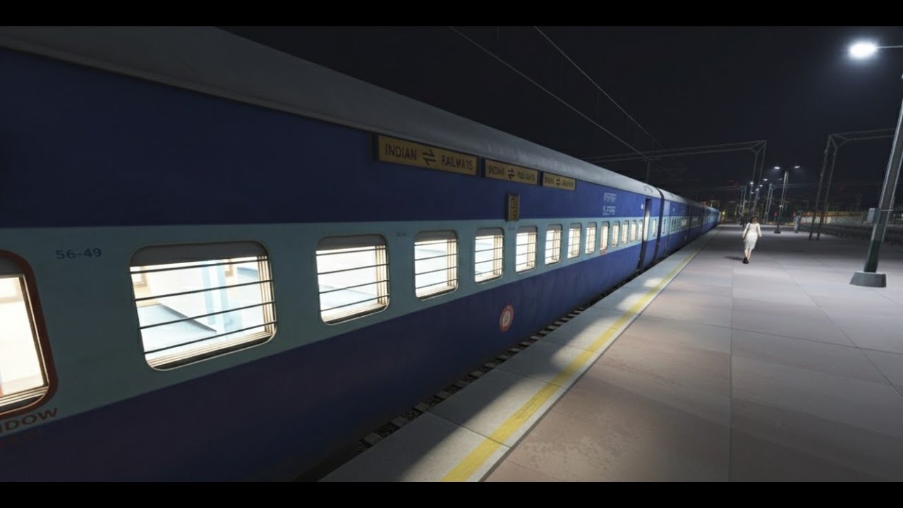 Departure Scene - Kalka Mail - Ambala Cantt | Late night | FHD | Indian Train Simulator