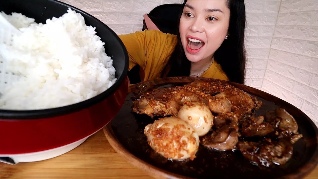 CHICKEN ADOBO AT ISANG KALDERONG KANIN MUKBANG