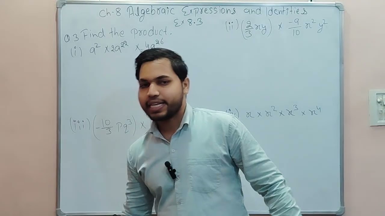 Class-8 chapter-8 Algebraic expression and identities (ex-8.3)