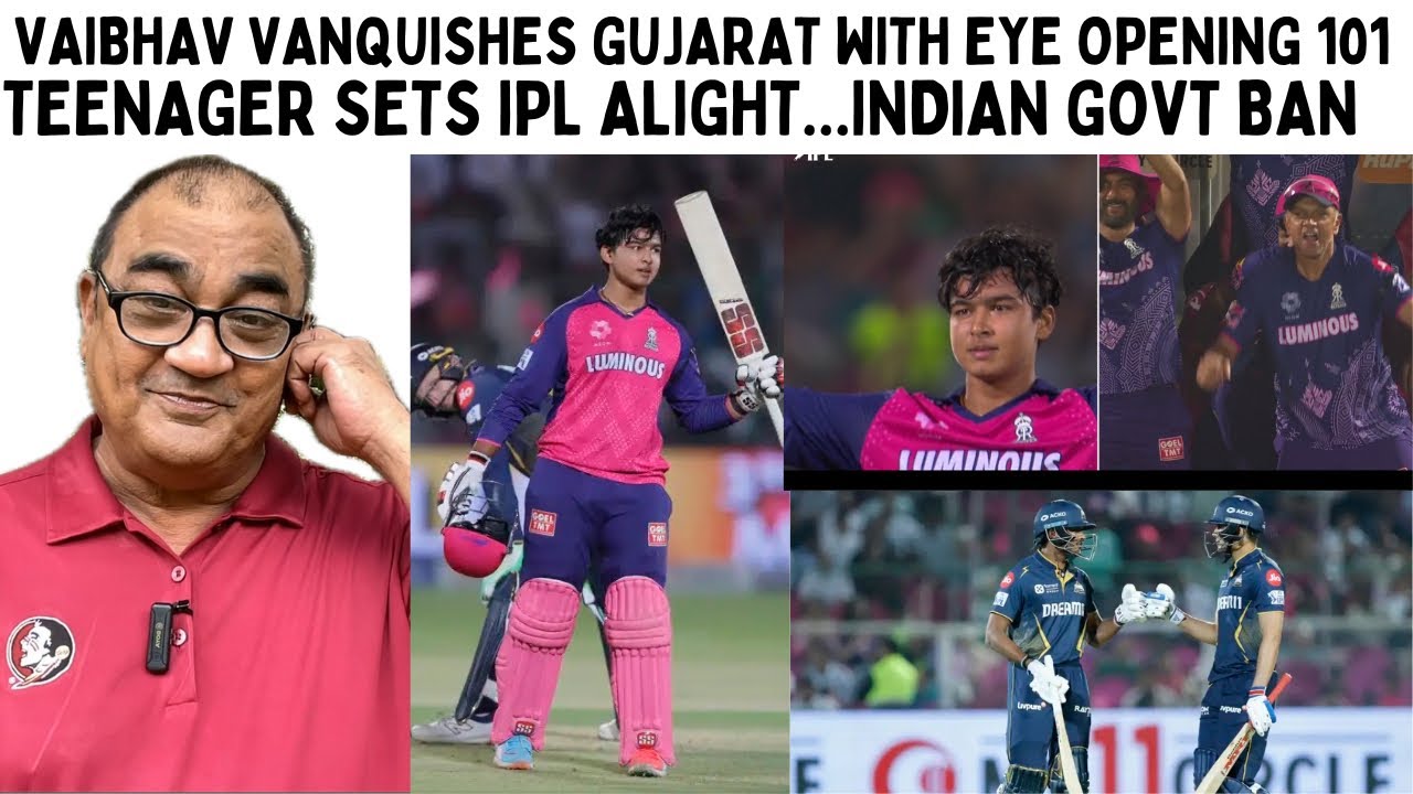 VAIBHAV VANQUISHES GUJARAT TITANS WITH SPECIAL 101…TEENAGER SETS IPL ALIGHT..INDIAN GOVT BAN