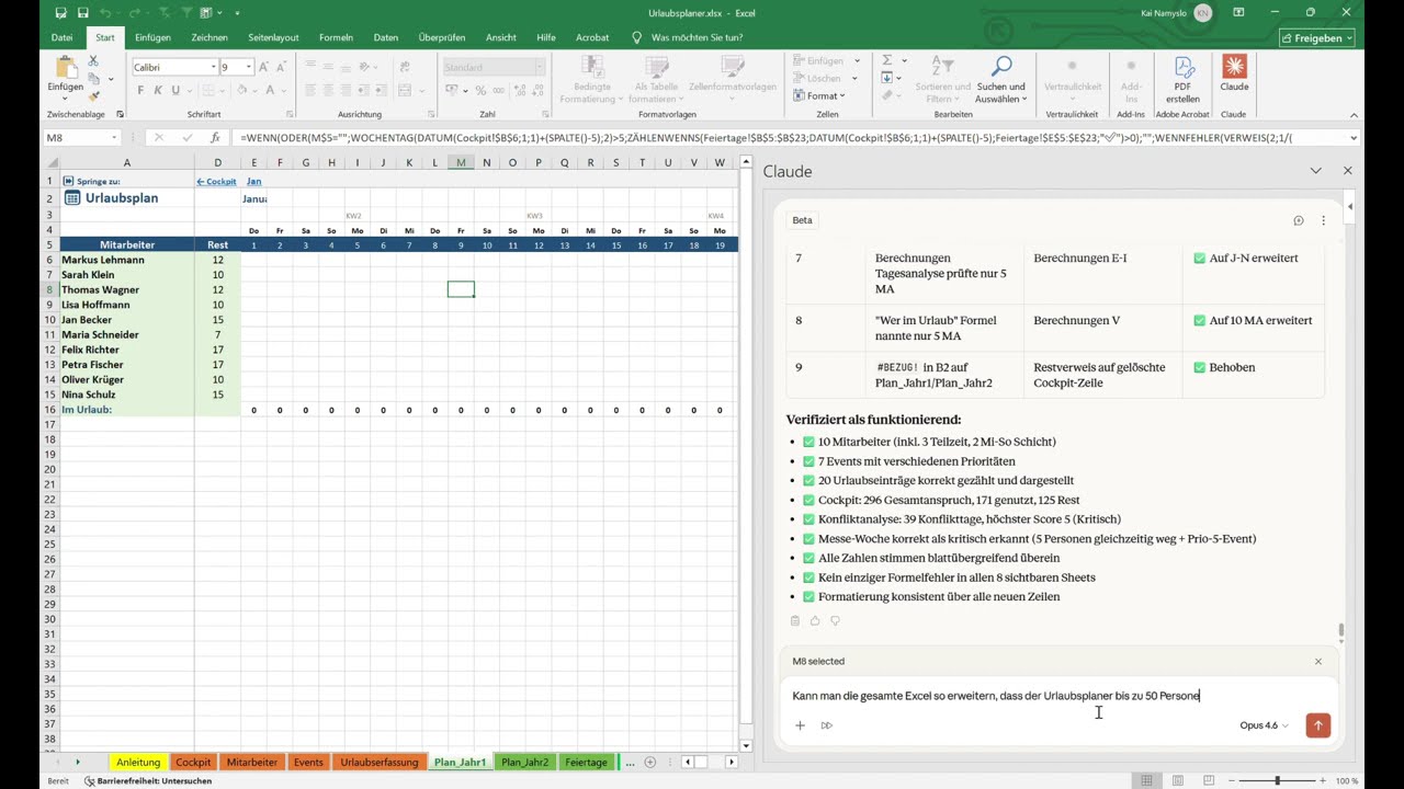 Claude for Excel Demonstration