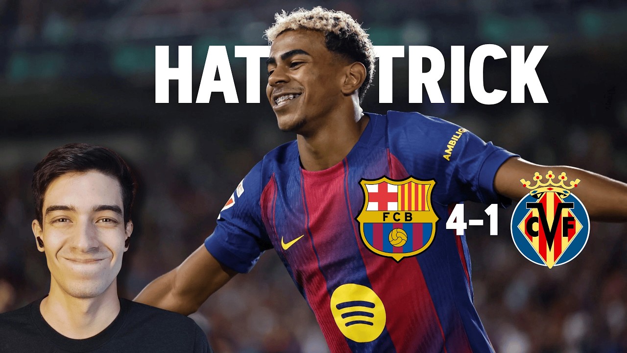 Lamine, Fermín e Pedri. Espetáculo - Pós jogo: Barcelona 4-1 Villarreal