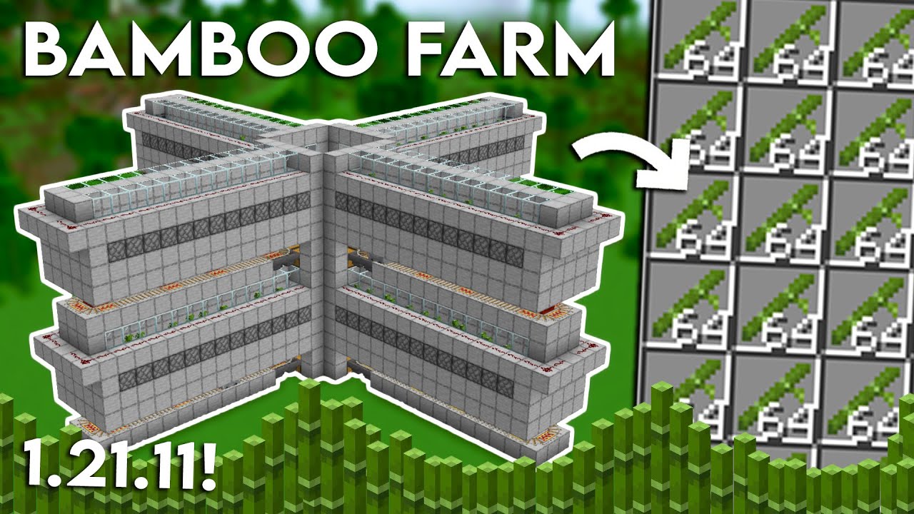 MINECRAFT ЛЕГКАЯ АВТОМАТИЧЕСКАЯ БАМБУКОВАЯ ФЕРМА 1.21.11 РУКОВОДСТВО