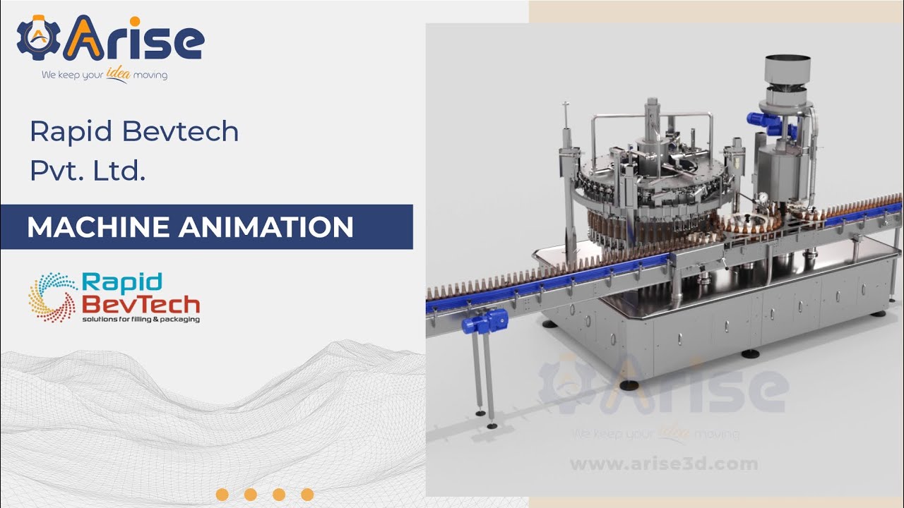 3D Animation of Beer Bottle Filling Machine | Machine animation | Isobaric Filling System