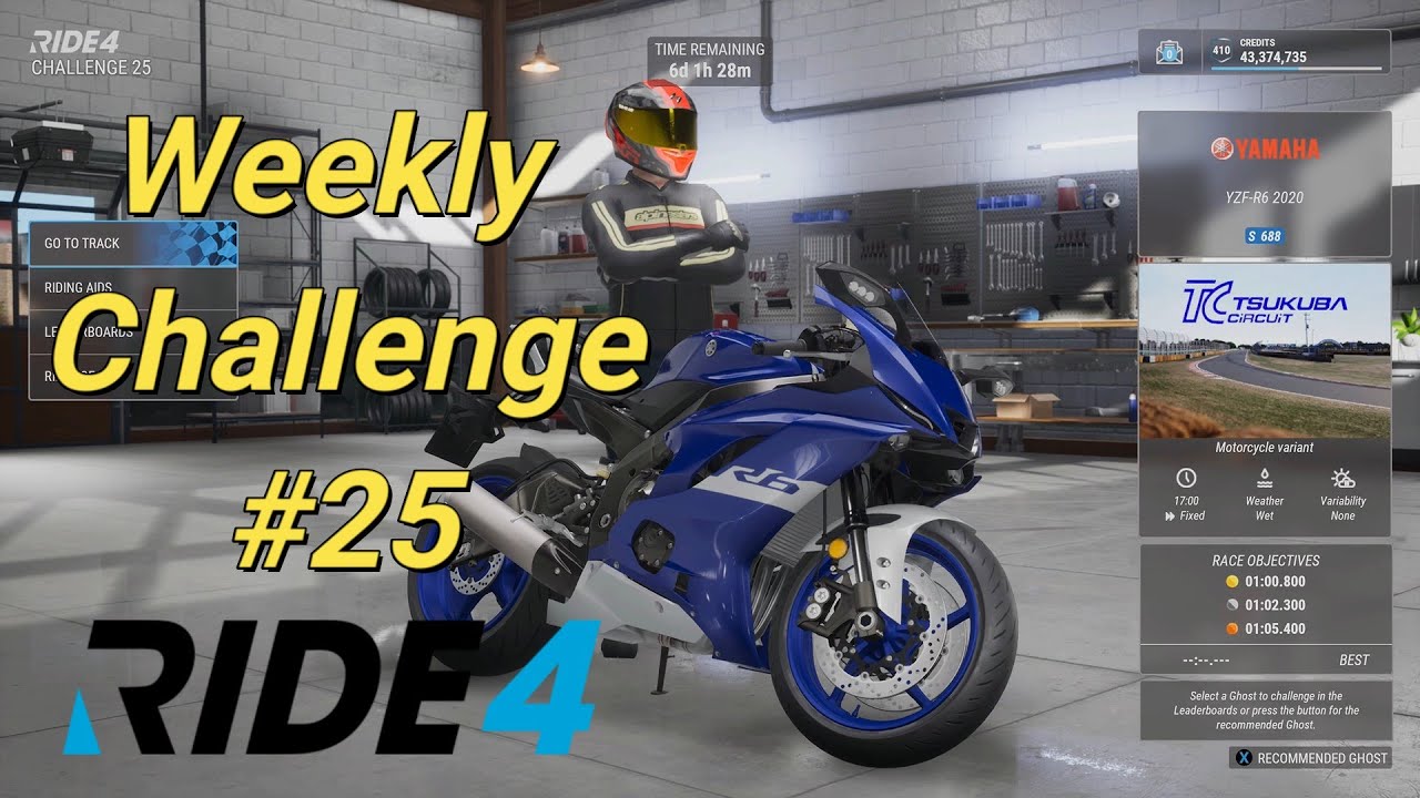 Ride 4 | Weekly Challenge #25 - '20 Yamaha R6 @ Tsukuba | Set-up + RA Settings | Xbox One X