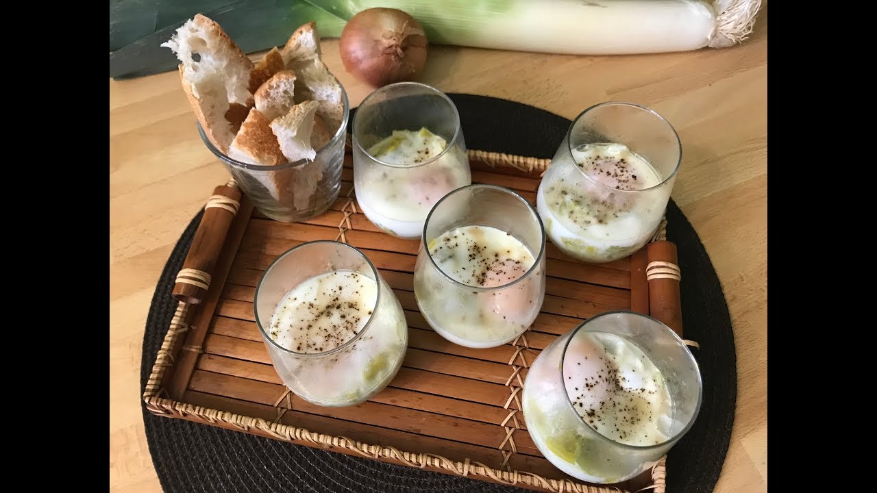 Recette oeufs en cocotte sur fondu de poireaux, THERMOMIX