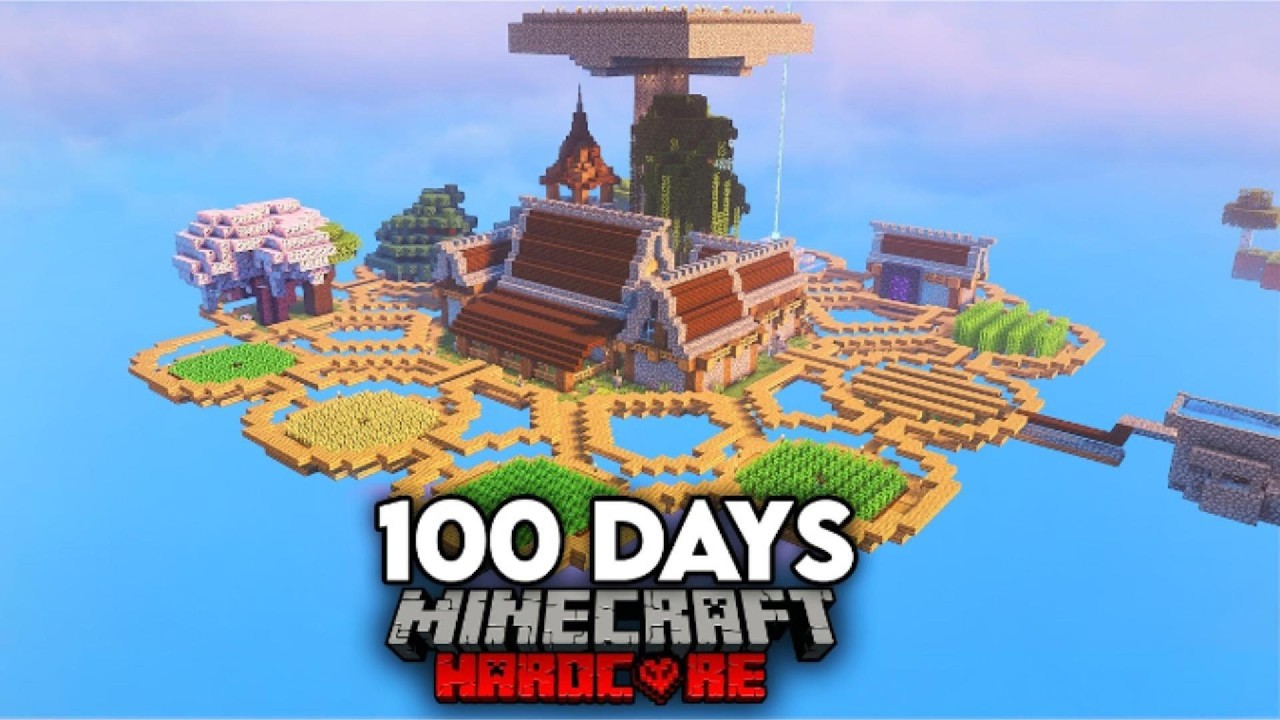 Tôi Đã Sống Sót 100 Ngày Trong CHẾ ĐỘ SKYBLOCK Ở Minecraft Hardcore!!